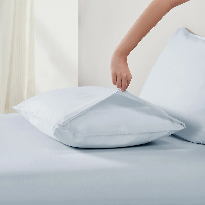 100% Organic Cotton Pillow Cases Queen / Standard Set of 2, Soft & Cooling Percale Pillowcases with Envelope Closure by California Design Den