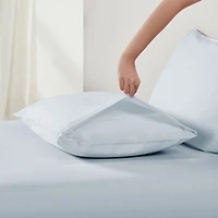 100% Organic Cotton Pillow Cases Queen / Standard Set of 2, Soft & Cooling Percale Pillowcases with Envelope Closure by California Design Den