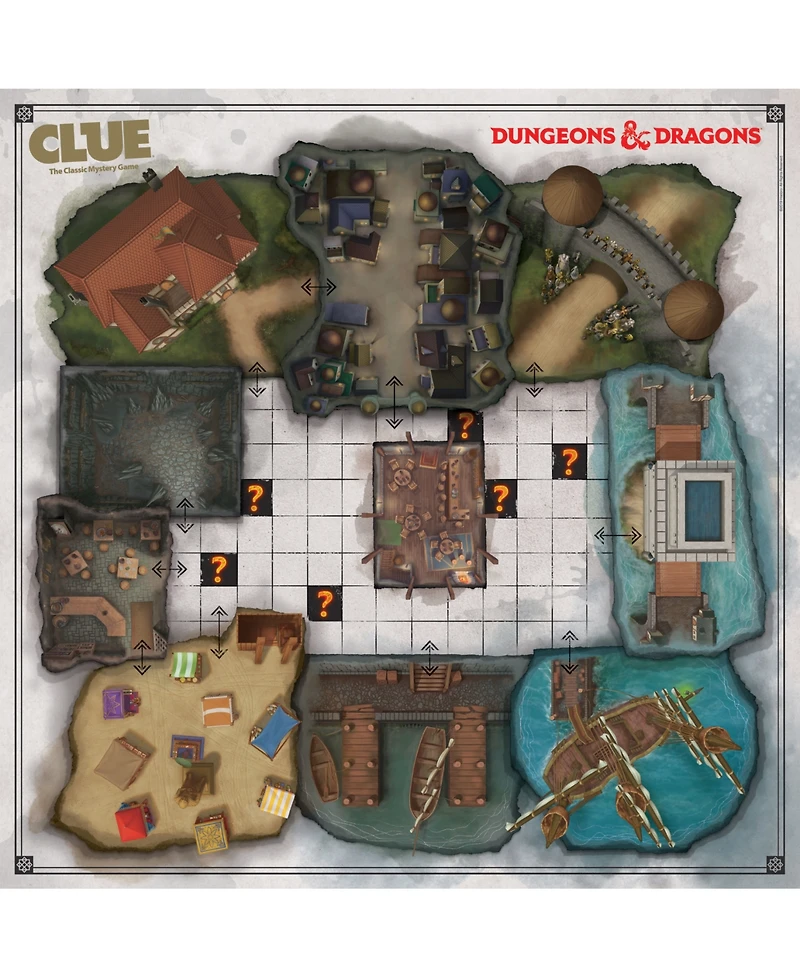 Clue Dungeons Dragons Board Game with Custom Tokens, 31 Pieces