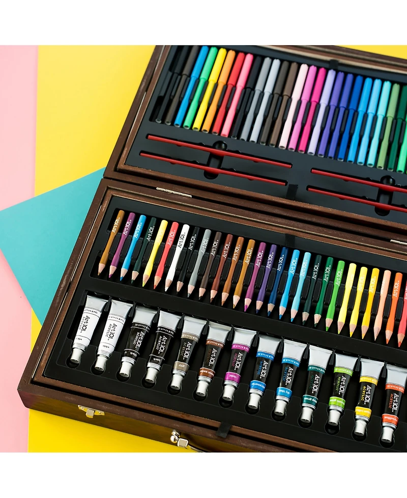 Art 101 Deluxe Artist Wood Set, 215 Pieces
