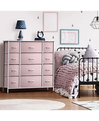 Sorbus Dresser with 12 Drawers - Chest Organizer Unit Steel Frame Wood Top and handle Large for Bedroom, Hallway & etc