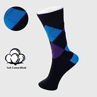 Alpine Swiss Men's Dress Socks 6 Pair Crew Sock Cotton for Men Solid Ribbed Argyle Pattern Multicolor Fun Designs