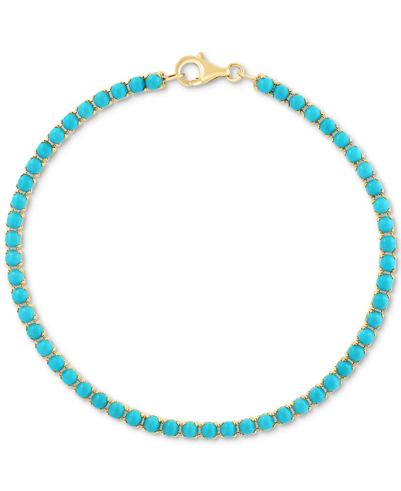 Effy Turquoise Bead Link Tennis Bracelet in 14k Gold