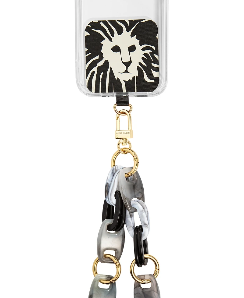 Anne Klein Women's Black and Gray Acetate Crossbody iPhone Chain