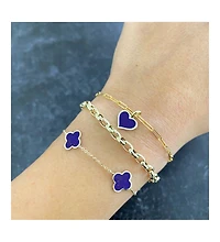 The Lovery Small Lapis Clover Bracelet 14K Gold