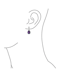 Bling Jewelry 7CT Style Halo Pink Cubic Zirconia Cz Formal Huggie Snap Hinge Dangle Drop Teardrop Earrings Rhodium Plated