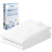 Luxury 800 Thread Count 2 Standard Pillowcases, 100% Cotton Sateen, Soft, Smooth & Thick, Fits Queen Pillows by California Design Den