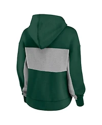 Women's Fanatics Green Oakland Athletics Filled Stat Sheet Pullover Hoodie