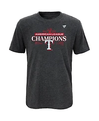 Big Boys Fanatics Heather Charcoal Texas Rangers 2023 American League Champions Locker Room T-shirt