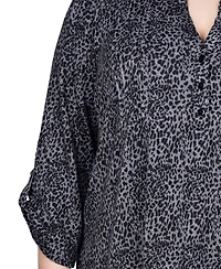 Ny Collection Plus 3/4 Roll Sleeve Top