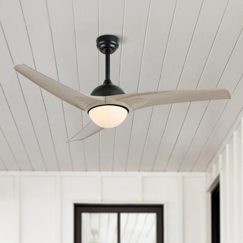 Sully Contemporary Industrial Iron/Plastic Integrated Led Ceiling Fan