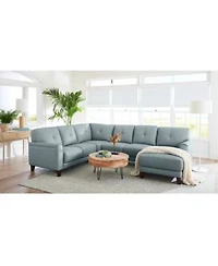 Closeout Ashlinn Pastel Leather Sectional Collection Created For Macys