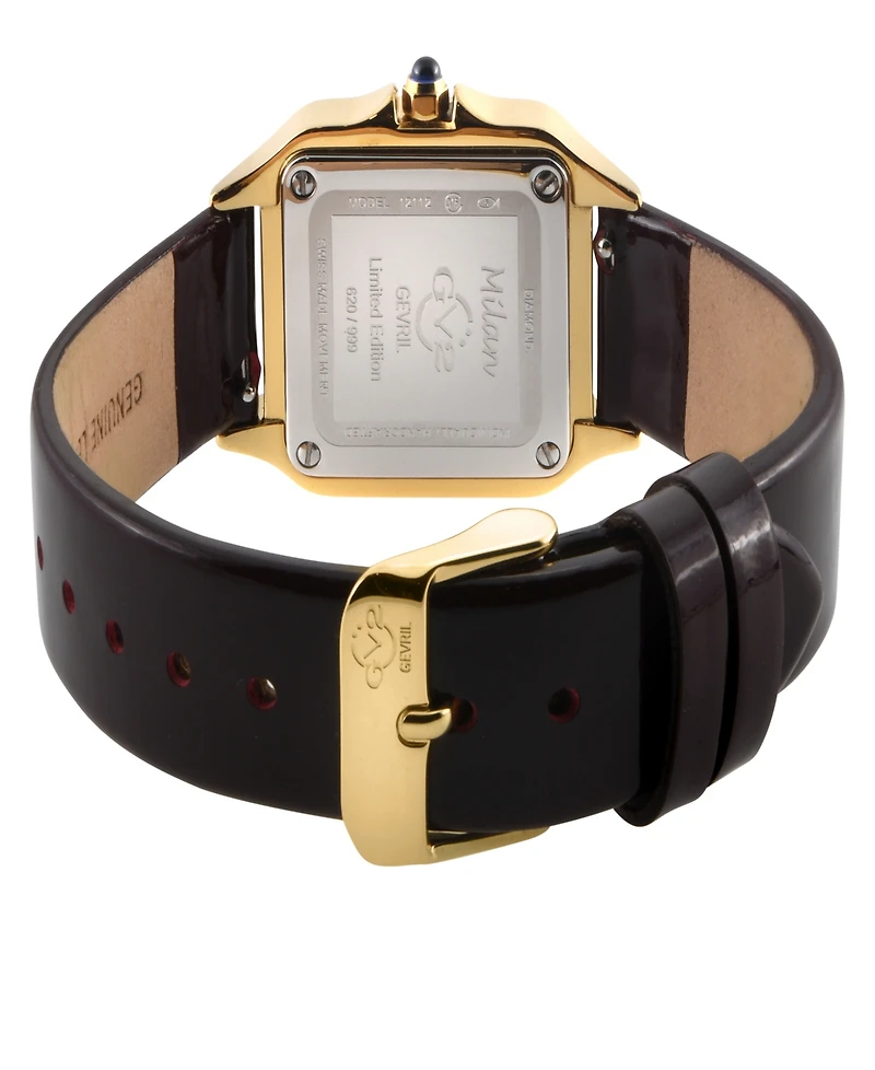 GV2 by Gevril Women's Milan Leather Watch 27.5mm