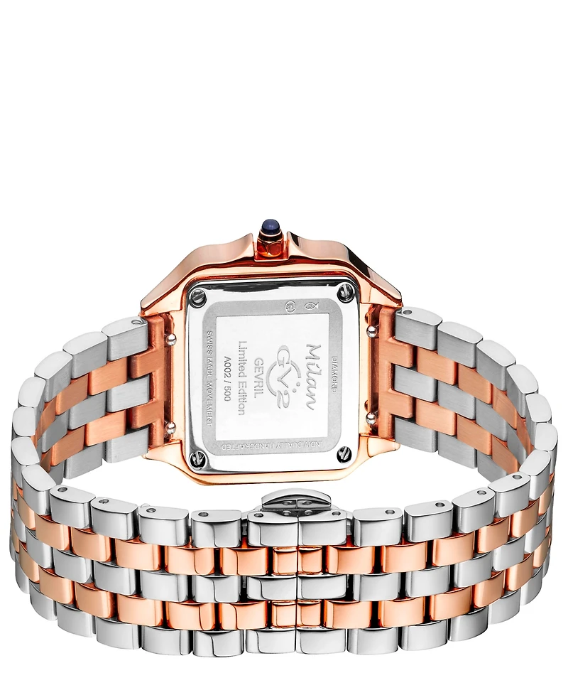 GV2 by Gevril Women's Milan Two-Tone Stainless Steel Watch 27.5mm
