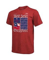 Men's Majestic Threads Red Texas Rangers 2023 World Series Champions Square Logo T-shirt