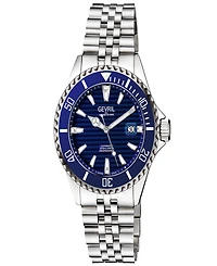 Gevril Men's Chambers Silver-Tone Stainless Steel Watch 43mm