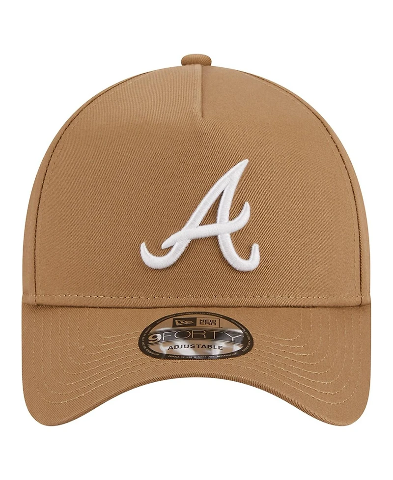 Men's New Era Khaki Atlanta Braves A-Frame 9FORTY Adjustable Hat