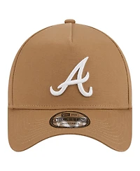 Men's New Era Khaki Atlanta Braves A-Frame 9FORTY Adjustable Hat