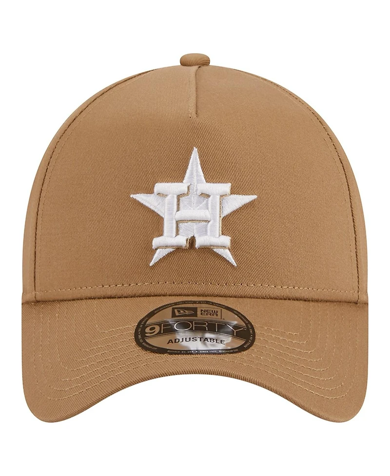 Men's New Era Khaki Houston Astros A-Frame 9FORTY Adjustable Hat