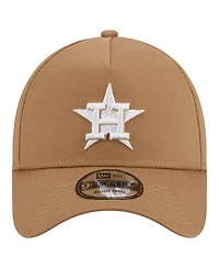 Men's New Era Khaki Houston Astros A-Frame 9FORTY Adjustable Hat