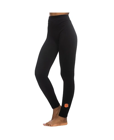 Women's ZooZatz Black Clemson Tigers Fleece Leggings
