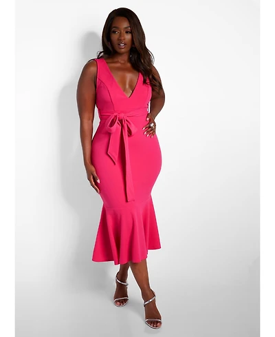 Rebdolls Women's Mermaid Midi Bodycon Dress