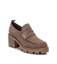 Carmela Collection, Women's Suede Heeled Moccasins By Xti