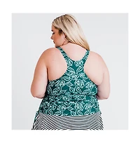 Calypsa Plus Maya Tankini Swim Top With Removable Cups