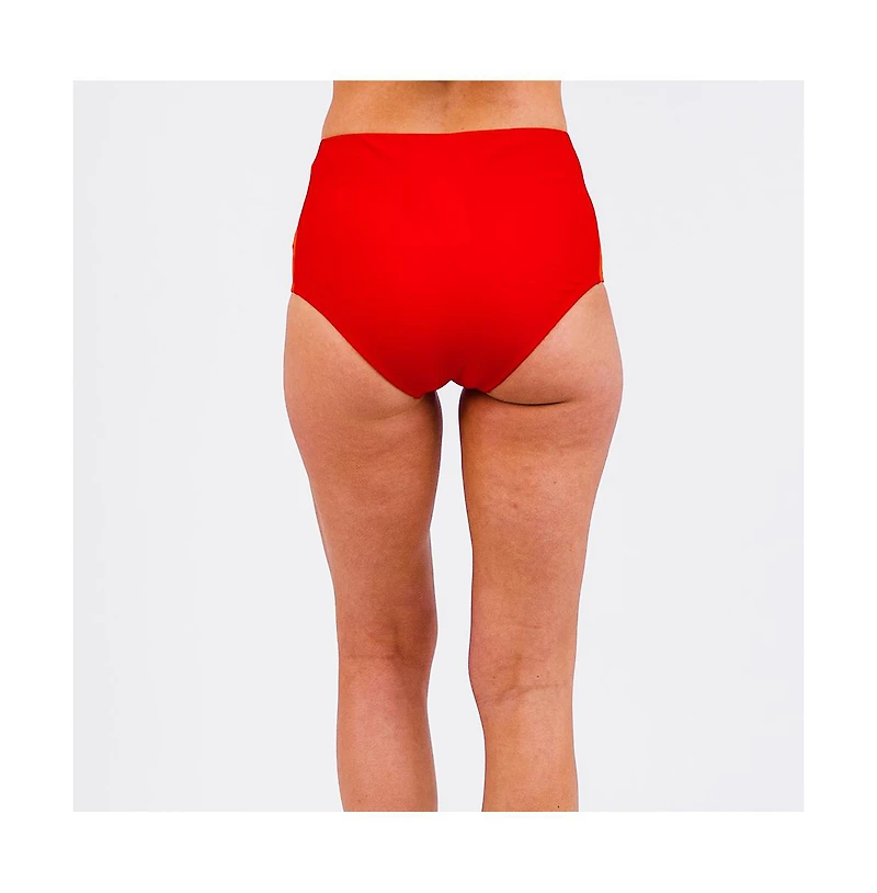 Calypsa Women's Color Block High-Waisted Bikini Bottom