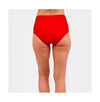 Calypsa Women's Color Block High-Waisted Bikini Bottom