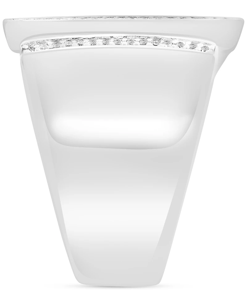 Effy Diamond Wide Cuff Ring (1/10 ct. t.w.) in Sterling Silver