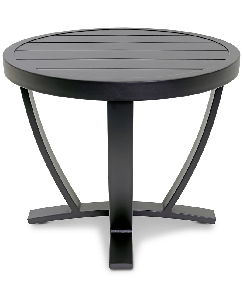 Astaire 24" Round Outdoor Slat Top End Table, Created for Macy's