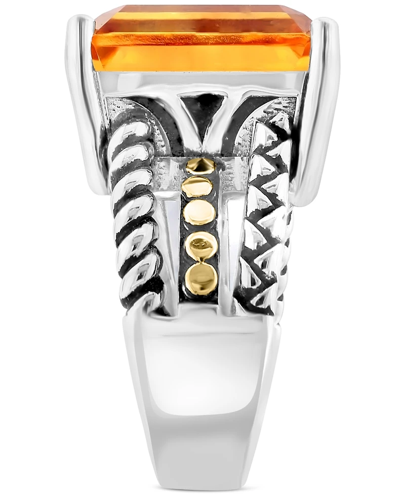 Effy Citrine Statement Ring (12 ct. t.w.) in Sterling Silver & 18k Gold-Plate