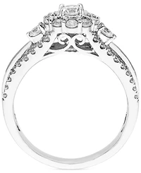 Diamond Halo Engagement Ring (1 ct. t.w.) in 14k White Gold