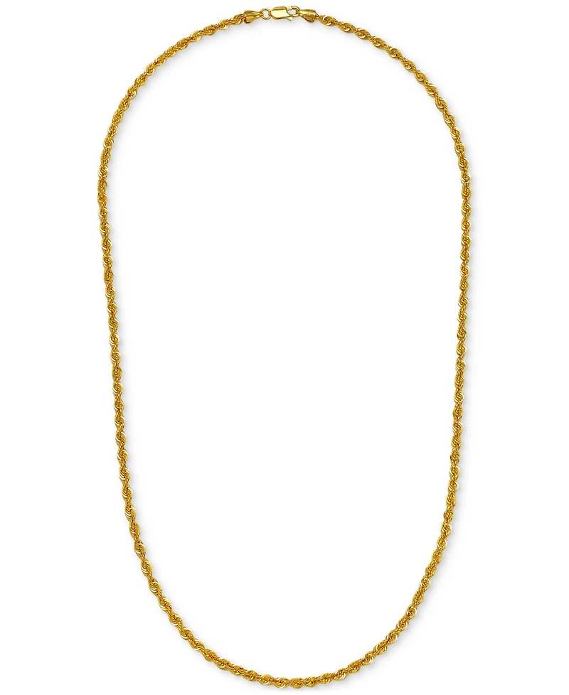 Sparkle Rope Link 20" Chain Necklace (3.6mm) in 14k Gold