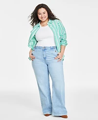 On 34th Plus Sailor High-Rise Wide-Leg Jeans, Created for Macy's