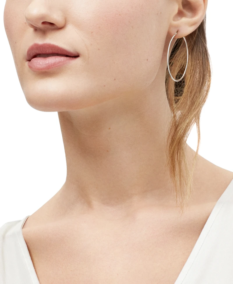 14k Gold Hoop Earrings, 40mm