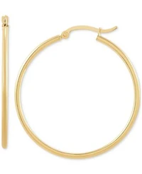 Macys Polished Tube Hoop Earrings In 14k Gold