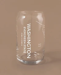 Narbo The Can Washington State Map 16 oz Everyday Glassware, Set of 2
