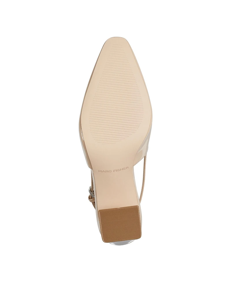 Marc Fisher Women's Lethe Block Heel Pointy Toe Dress Pumps