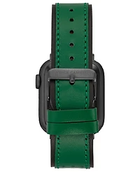 Vince Camuto Men's Green and Black Premium Leather Band with Perforated Pattern For 42mm, 44mm, 45mm, Ultra, Ultra2 Apple Watch