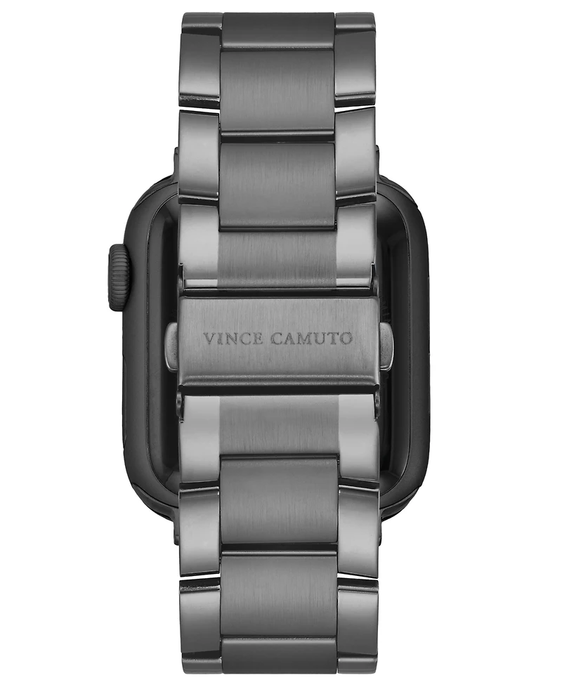 Vince Camuto Men's Gunmetal Gray Stainless Steel Link Band Compatible with 42mm, 44mm, 45mm, Ultra, Ultra2 Apple Watch