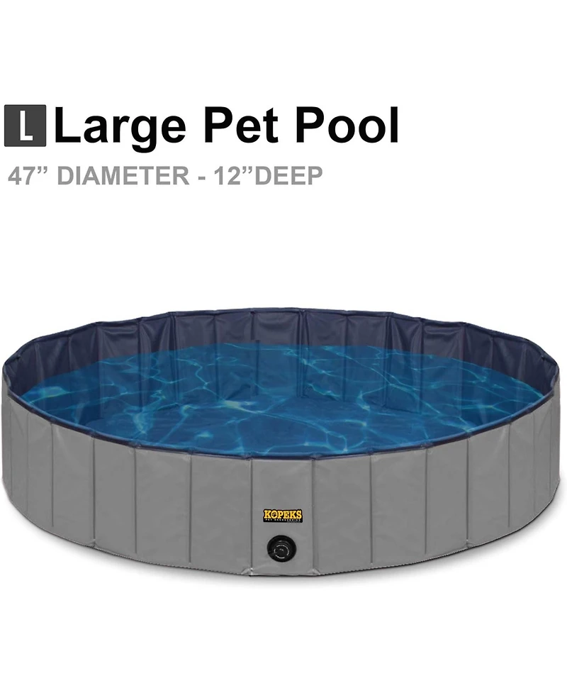 Kopeks Grey Outdoor Round Pet Pool Medium