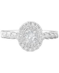 Diamond Oval Halo Bridal Set (3/4 ct. t.w.) in 14k White Gold