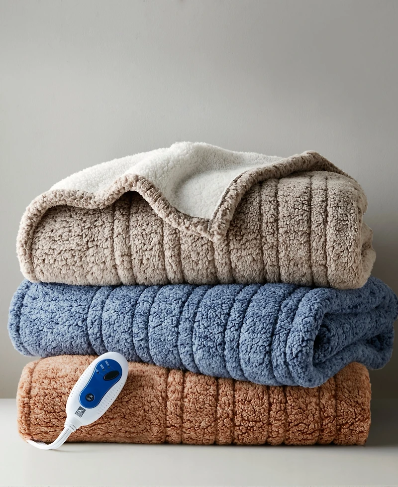 Madison Park Marbled Sherpa Heated Throw, 50" x 60"