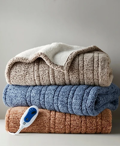 Madison Park Marbled Sherpa Heated Throw, 50" x 60"
