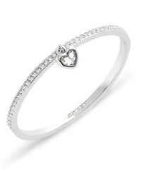 Coach Faux Stone Heart Charm Bangle Bracelet