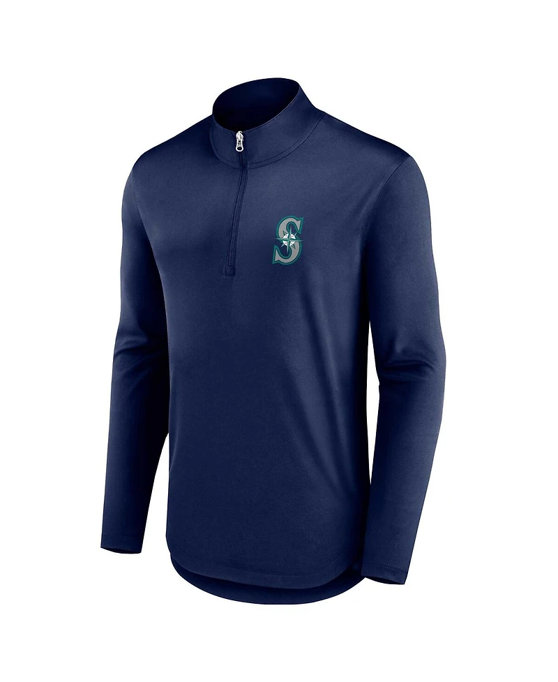 Men's Fanatics Navy Seattle Mariners Quarterback Quarter-Zip Top