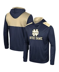 Men's Colosseum Navy Notre Dame Fighting Irish Warm Up Long Sleeve Hoodie T-shirt