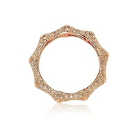 Suzy Levian Sterling Silver Cubic Zirconia Bamboo Eternity Band Ring